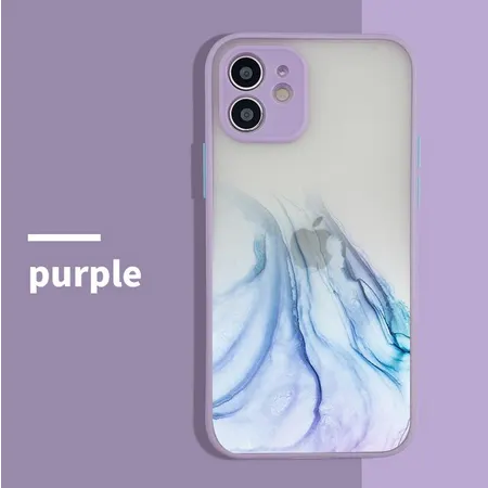 Watercolor Painting Texture Phone Case For iPhone 11 Pro Max (Purple)