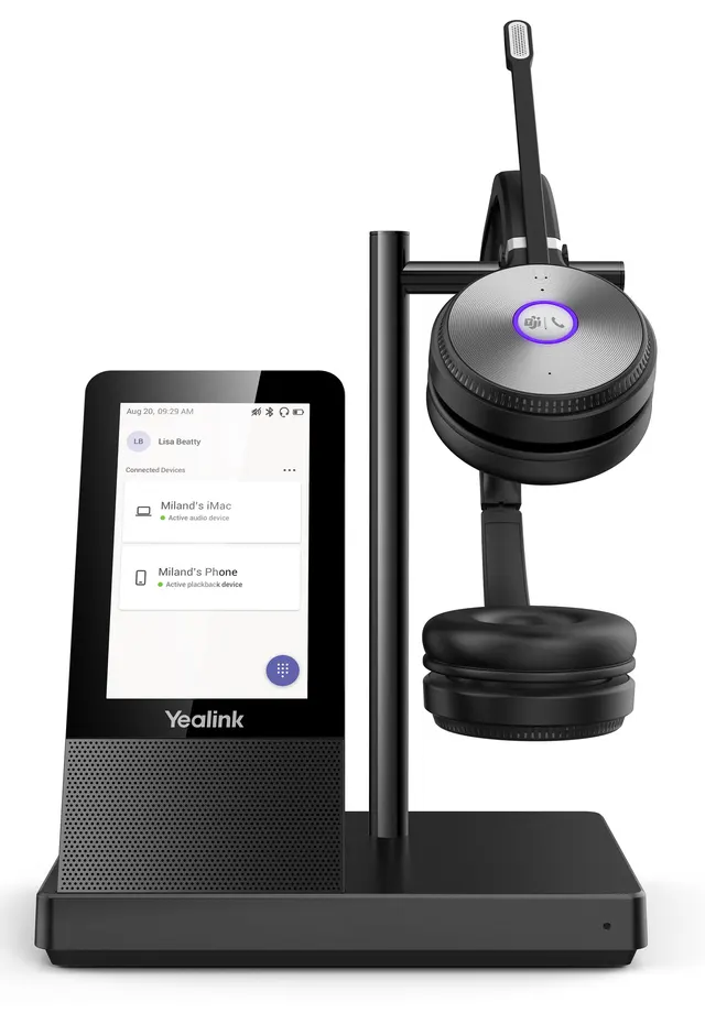 Yealink WH66 UC Workstation Dual Wireless DECT Headset Teams