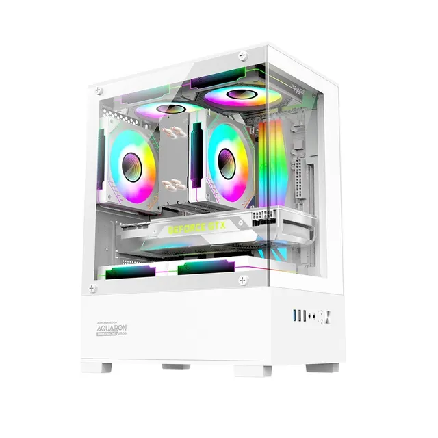 Armaggeddon Gaming Case M-ATX AQUARON Duplex ONE White + 3xARGB