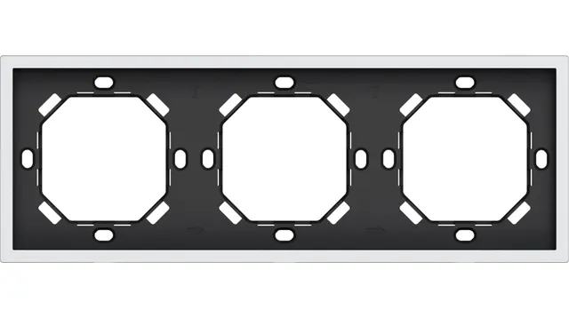 HDL Panel XELENT SERIES Ivory White Panel Frame 3 Gang
