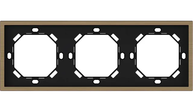 HDL Panel XELENT SERIES Brass Panel Frame 3 Gang