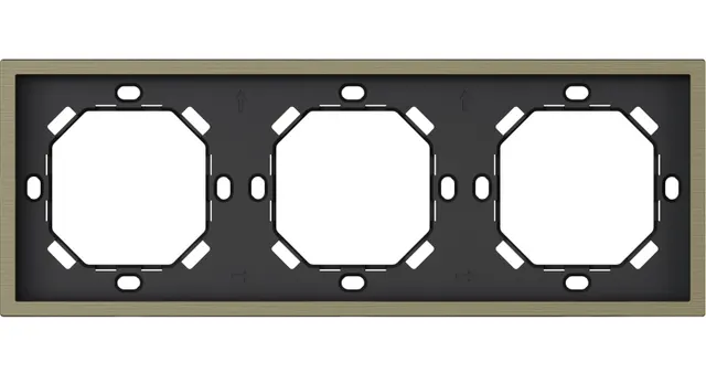 HDL Panel XELENT SERIES Antique Bronze Panel Frame 3 Gang
