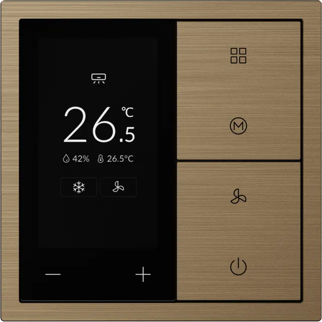 HDL Panel XELENT SERIES Brass Thermostat 6 Button OLED