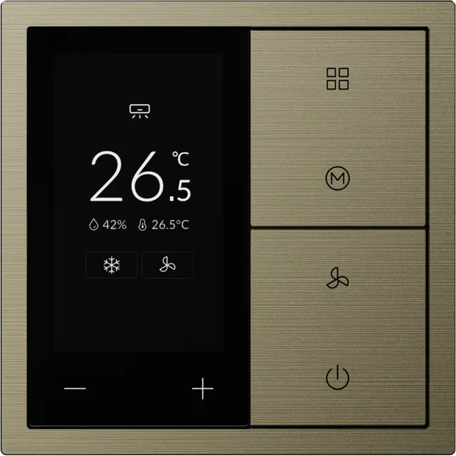 HDL Panel XELENT SERIES Antique Bronze Thermostat 6 Button OLED