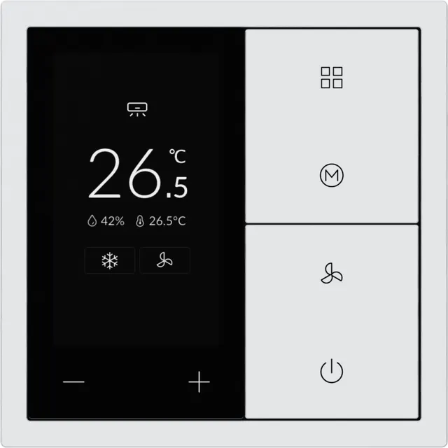 HDL Panel XELENT SERIES Ivory White Thermostat 4 Button OLED (Plastic)