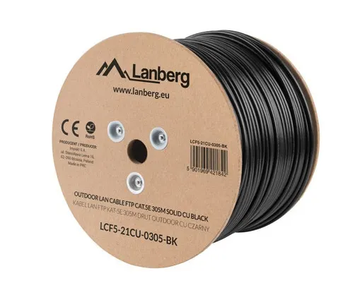 Lanberg CAT5e FTP CU Cable Outdoor 305m Black LCF5-21CU-0305-BK