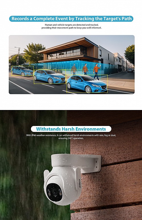 Dahua IP 3.0MP 3.6mm Wifi PT Dome Dual Illumination P3B-PV
