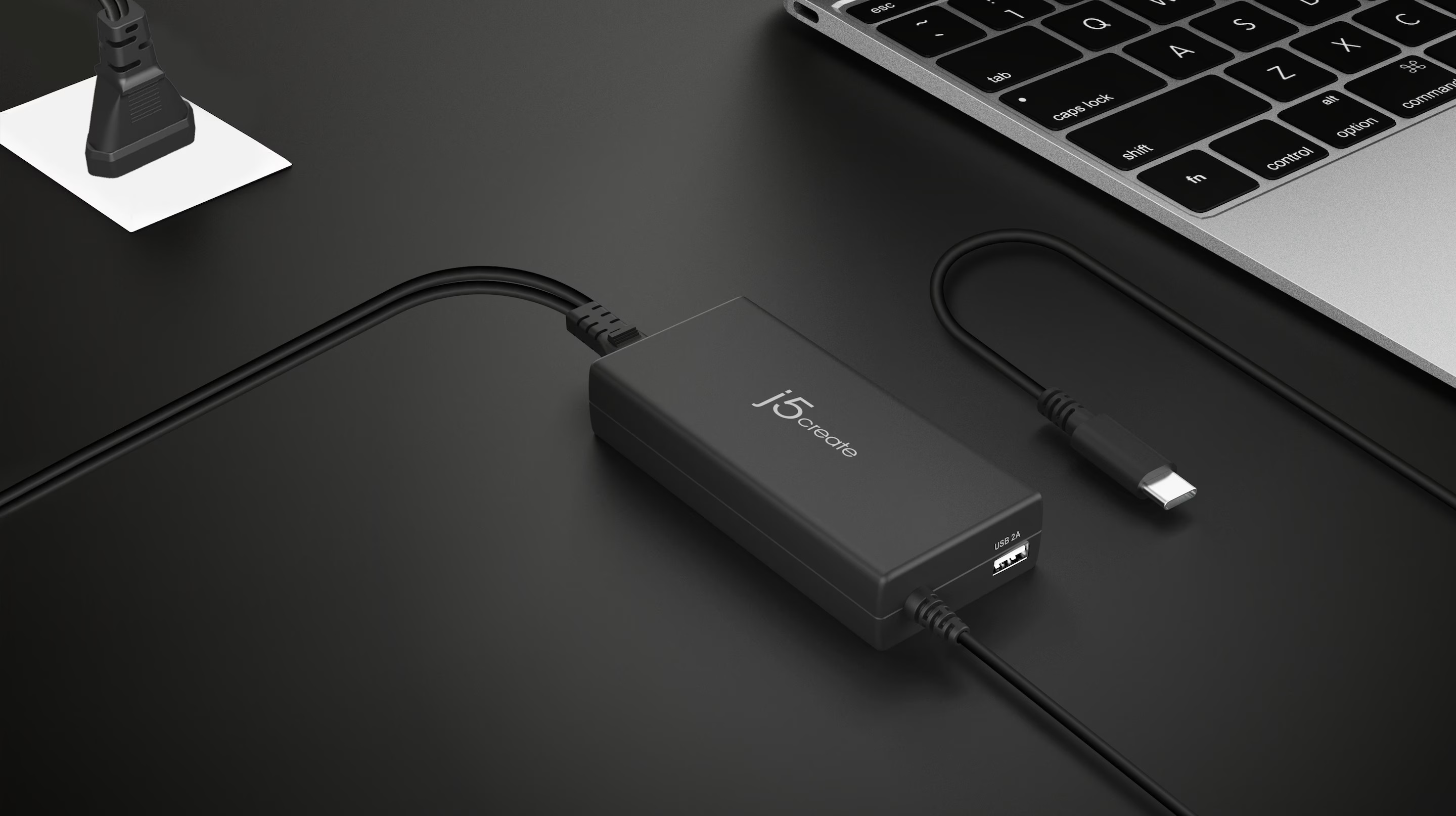 j5create Charger Laptop 100W USB-C with USB-A Port UK JUP2290C-FN