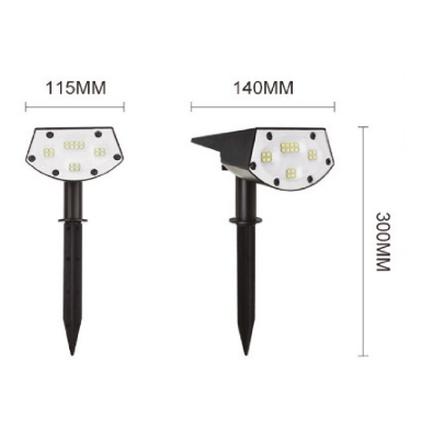 REXER Outdoor Natural White IP65 LED Solar Spotlight with Spike 2000mAh