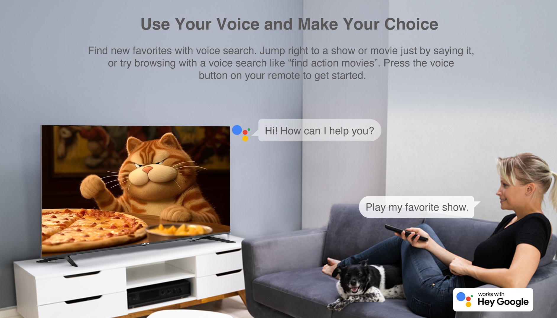 Dahua LTV32-SG100 32'' HD Google TV with HDR10, Dolby Digital Plus & Voice Control Remote