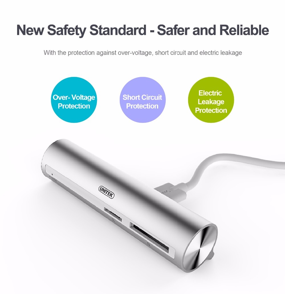 Unitek Y-3094 USB3.1 Type-C 3-port Hub with Card Reader