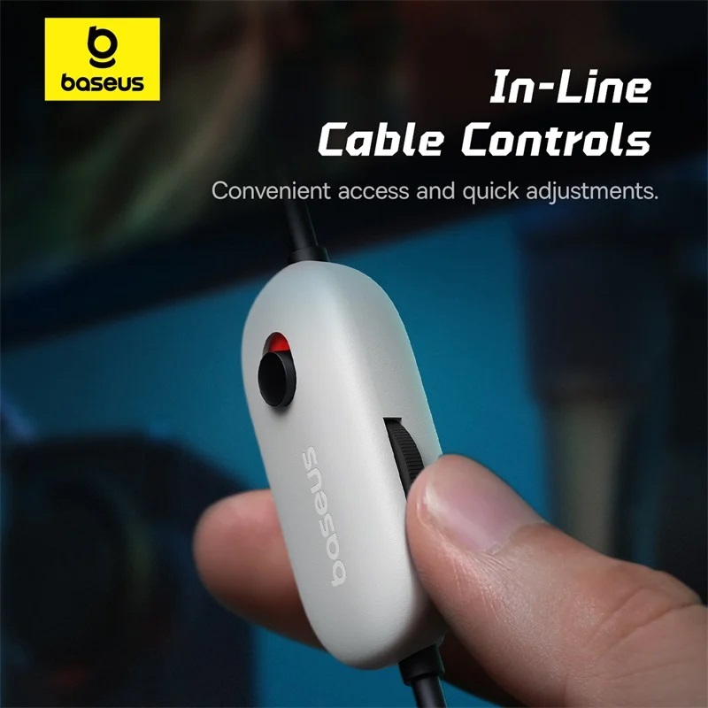 Baseus Headphones Wired Gaming 3.5mm GoPlay 1 Max White