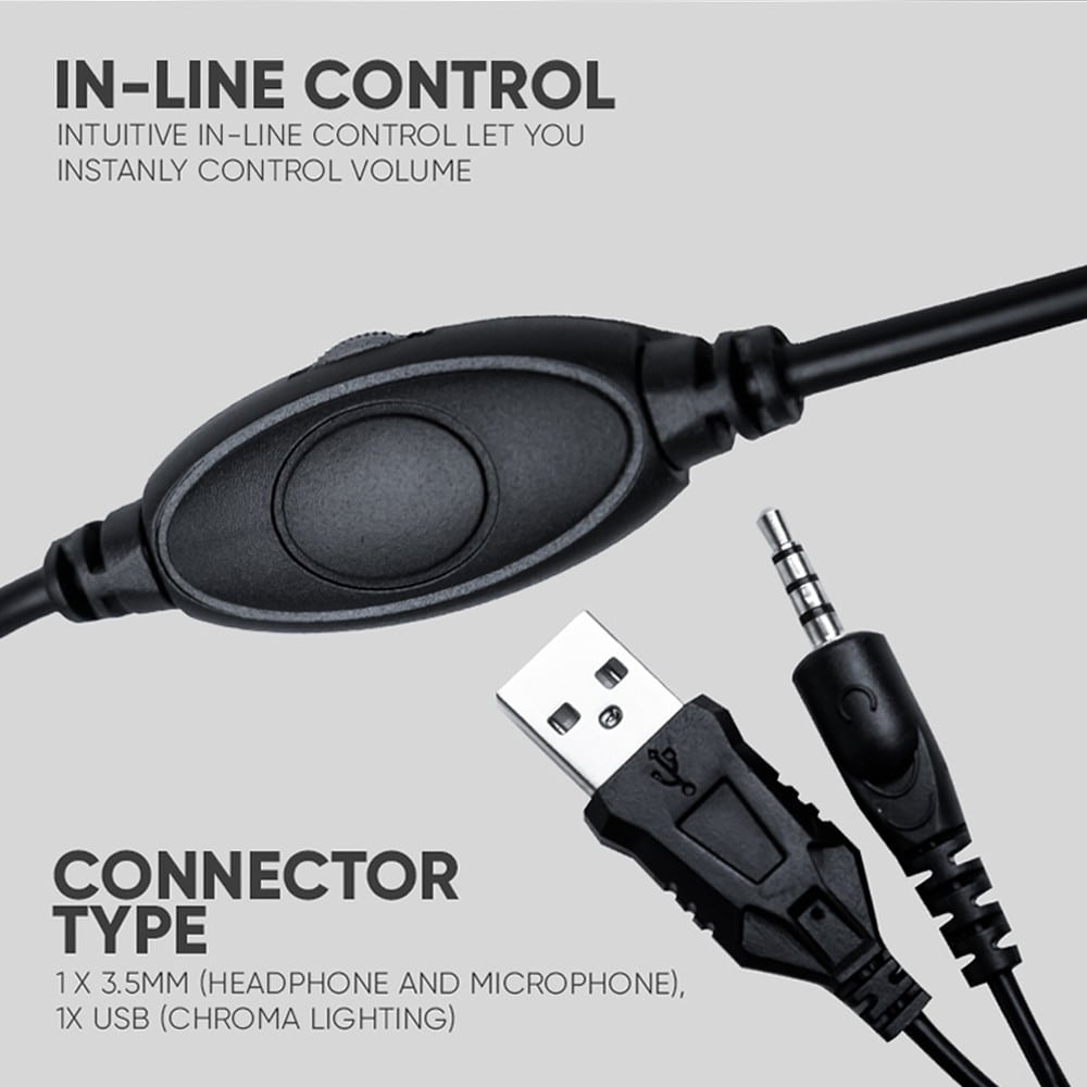 Armaggeddon PULSE 1 Chroma Gaming Headset 3.5mm 2.1 40mm Black