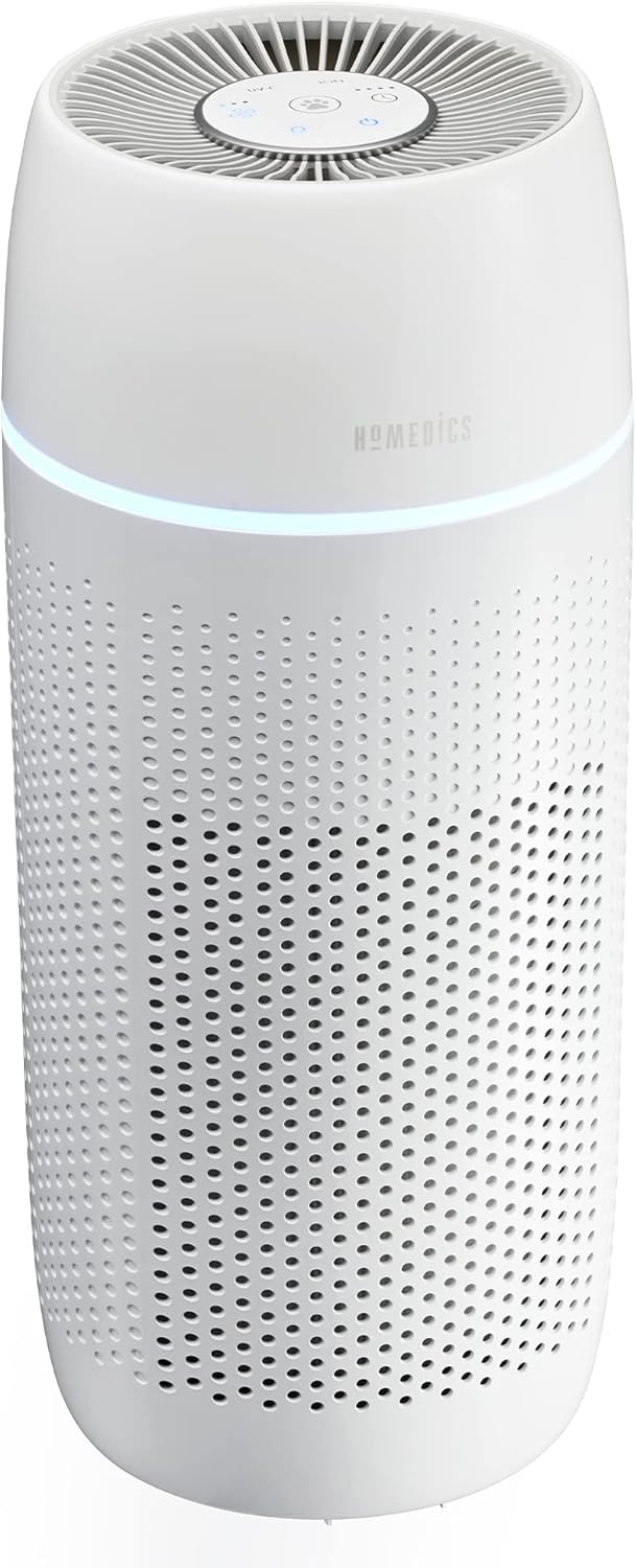 HoMedics TotalClean Petplus AP-PET35WT 5in1 Air Purifier & Aroma Diffuser (Active Carbon + HEPA Filter + UVC + Ioniser + PreFilter)