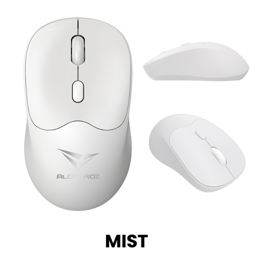 Alcatroz Mouse Wireless & BT Recharg Silent AIRMOUSE DUO 6R White (2025)