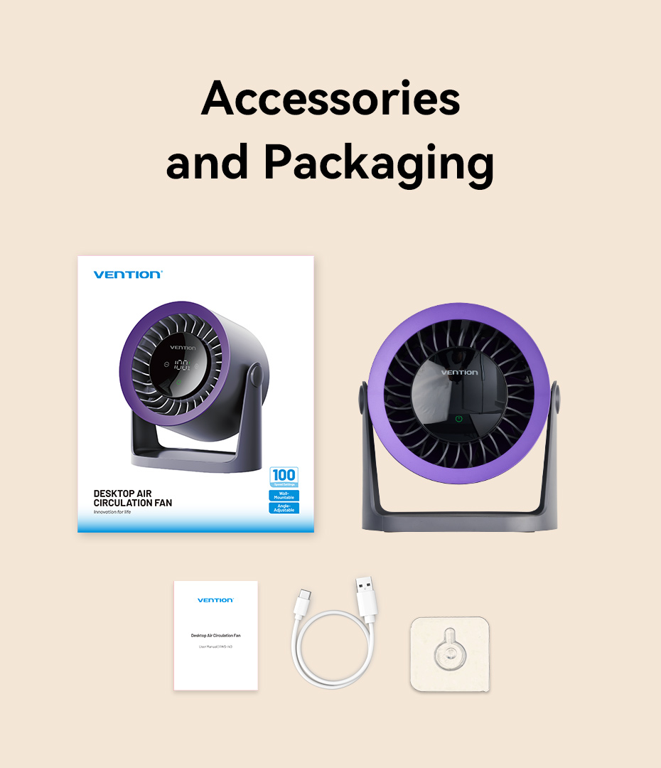 Vention Air Circulation Fan Desktop with Display & Wall Mount PBIH0