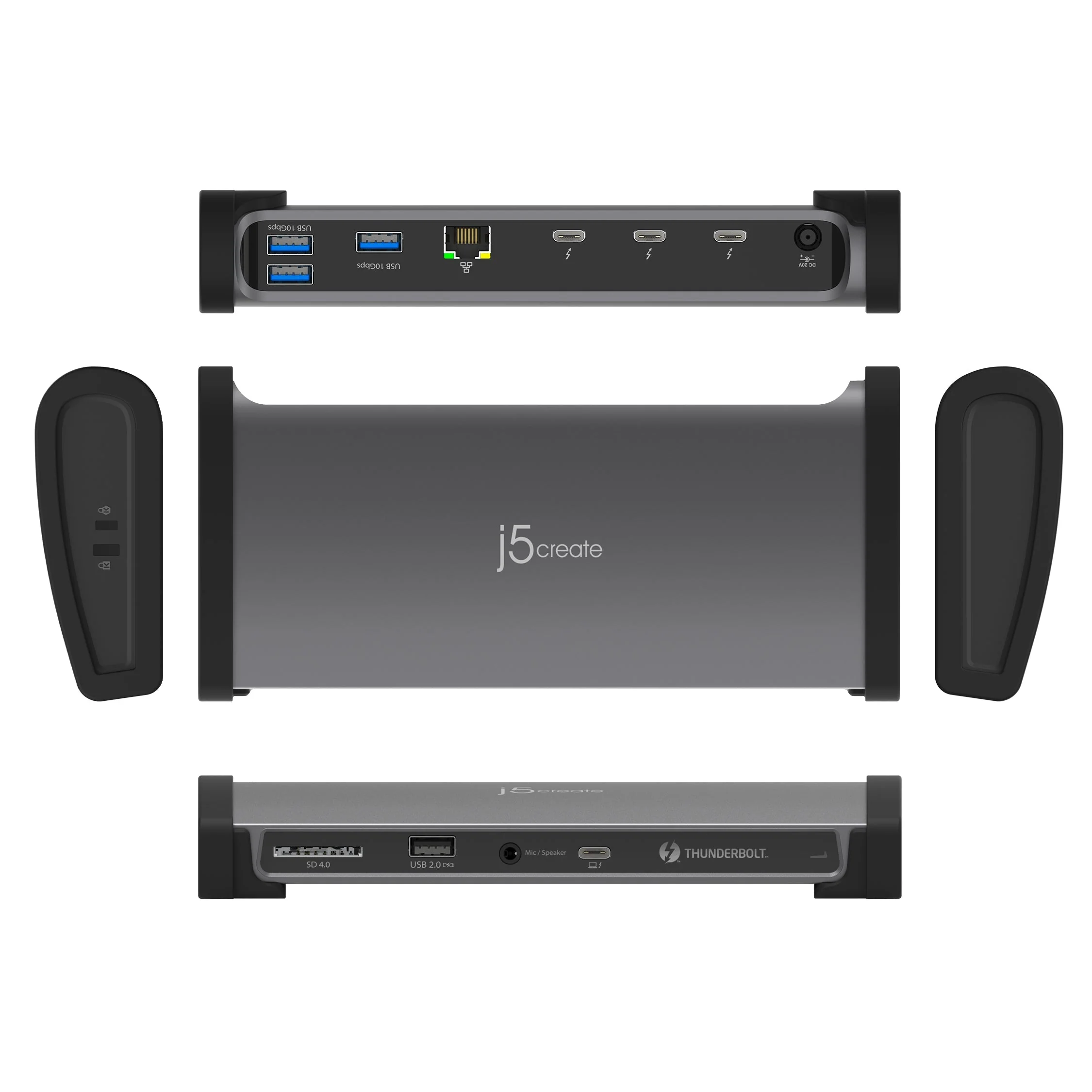 j5create Thunderbolt 4 Intel Certified 30Gbps Docking Station 11-in-1 4K Dual Display with 135W PSU JTD562