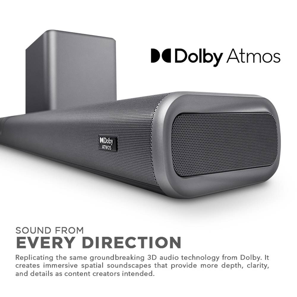 SonicGear STUDIOBAR 3000 Dolby Atmos 700W 5.1.2 Soundbar Incl 2xUHF Wireless Microphones 3xHDMI,BT,USB