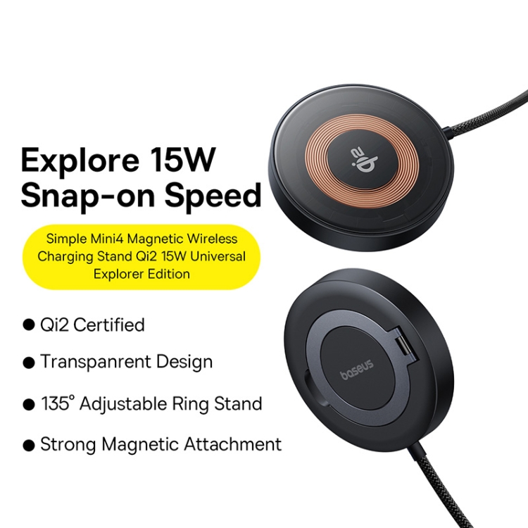 Baseus Charger Desktop Wireless 15W Qi2 SIMPLE MINI 4