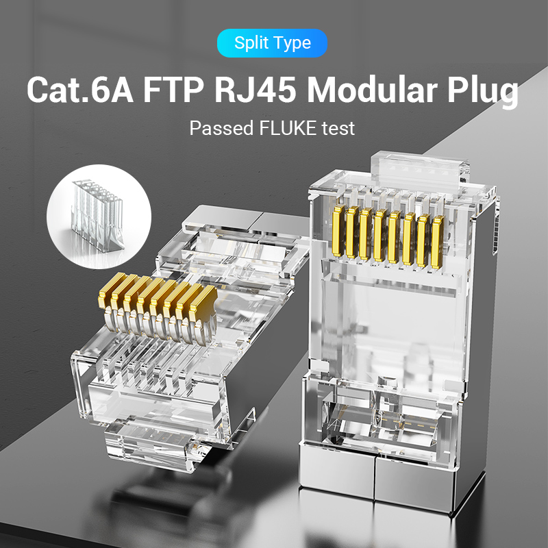 Vention NETWORK Connectors CAT6A FTP Modular Plug IDFR0-50 (50-Pack)