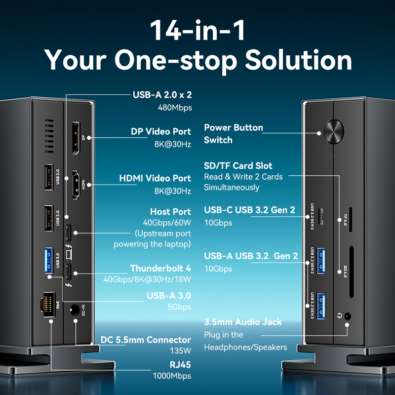 Vention IT HUB Thunderbolt 4.0 14 in 1 + 135W PSU TPFH0-UK