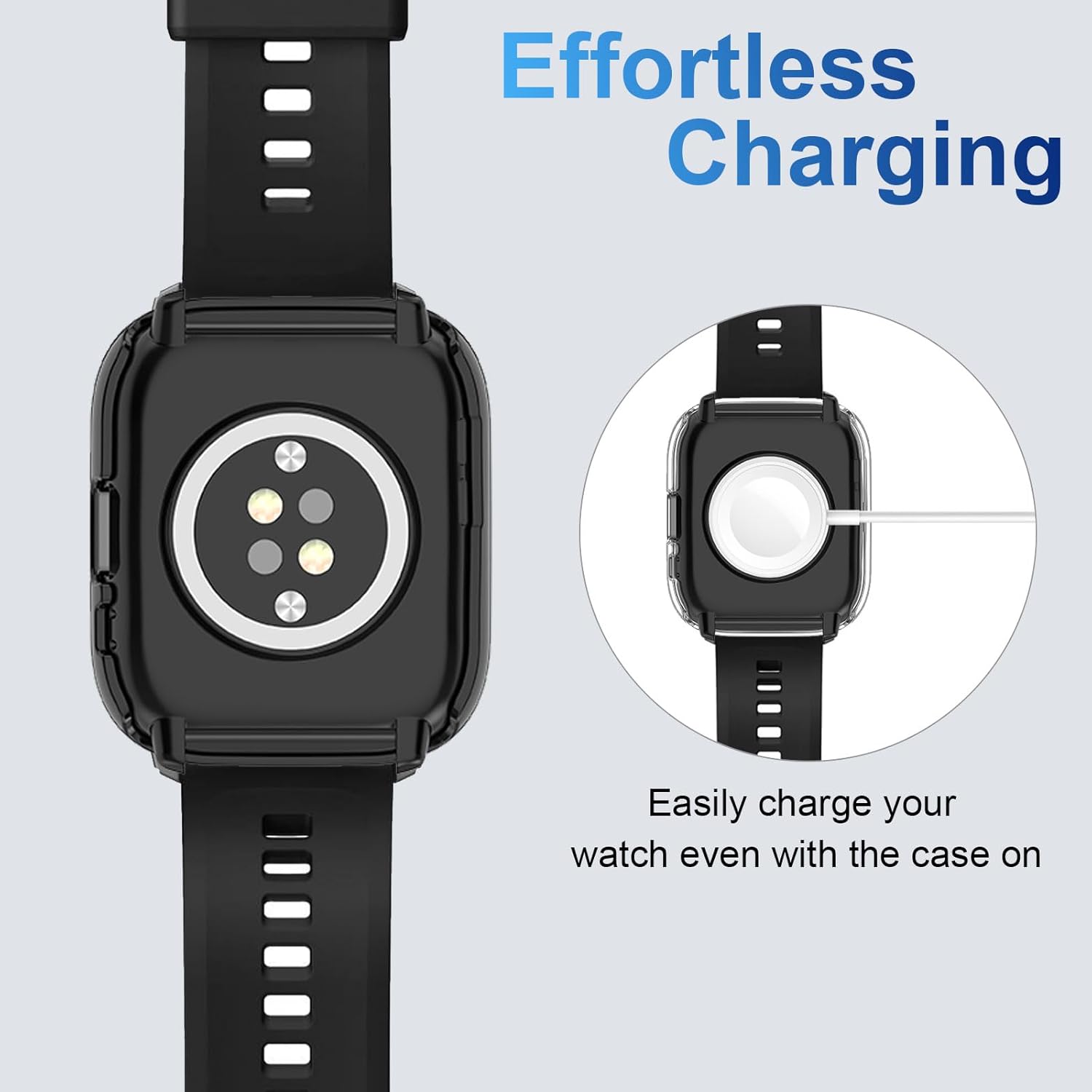 Hard Case with Screen Protector Compatible with Garmin Fenix 8 47 mm, Pack of 2, Full Protection, Scratch-Resistant PC Protective Case, Black and Transparent