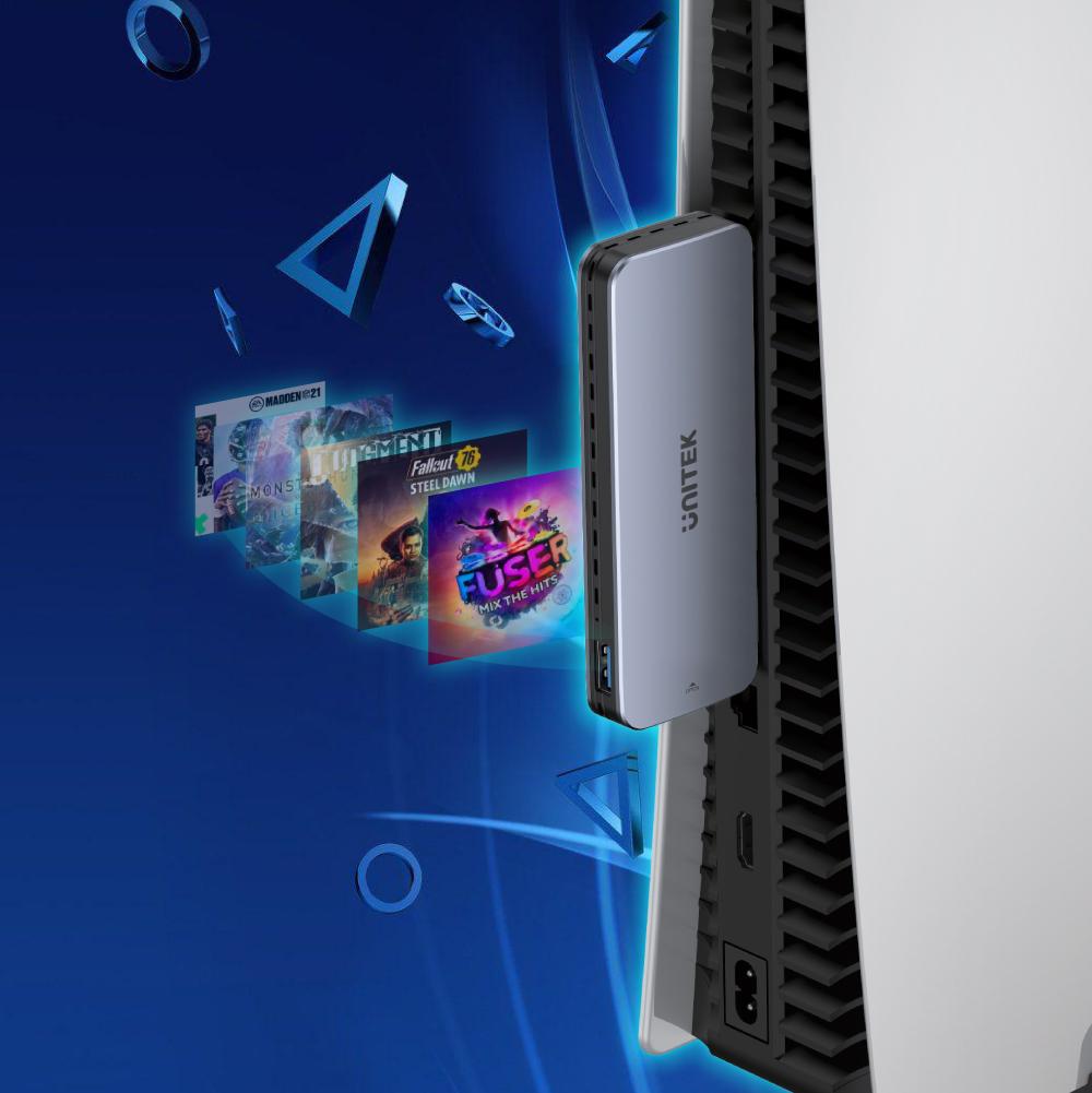 Unitek S1224A PCIe/NVMe M2 SSD Enclosure For PS5 Storage Expansion