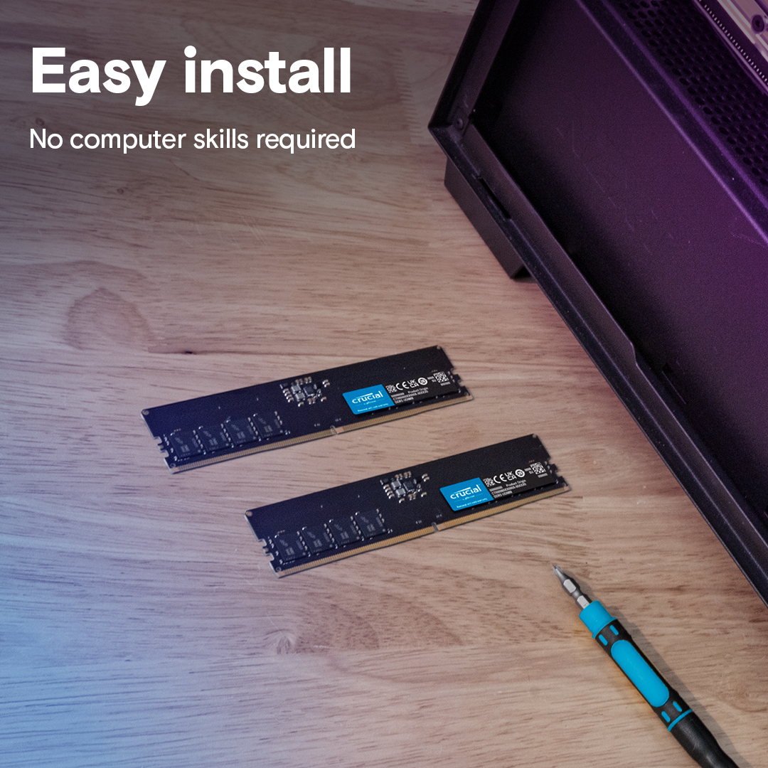Crucial RAM DIMM DDR5 4800 8GB Desktop Memory CT8G48C40U5