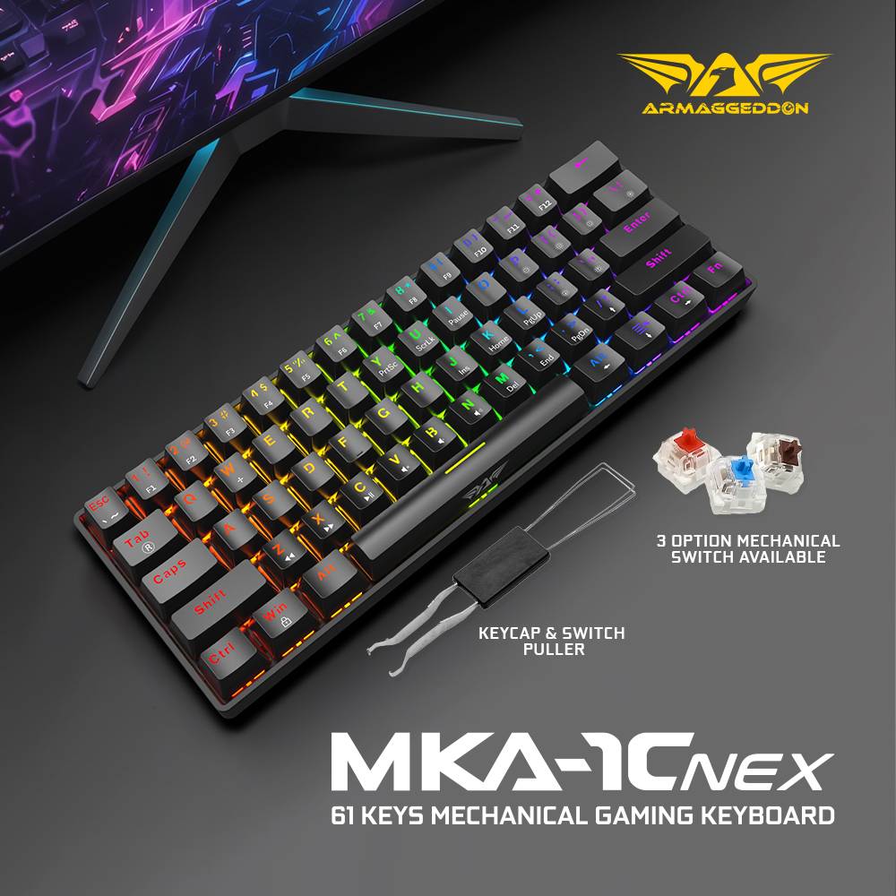 Armaggeddon MKA-1C NEX Black Mechanical Gaming Keyboard 61 Linear (Red) Keys