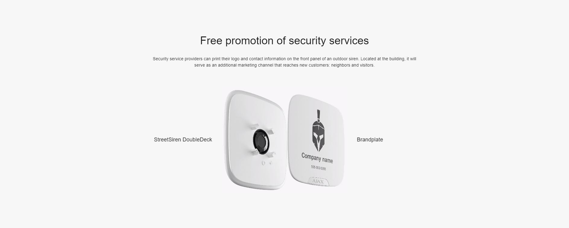 AJAX Wireless Outdoor BrandPlate White