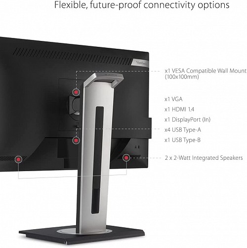 ViewSonic VG2448A-2 Ergonomic 24' 'Monitor Full-HD IPS Panel
