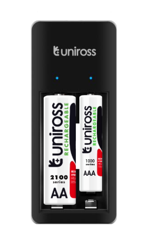 Uniross UCU001 USB Compact Mini Charger with 2x AA 1000 Batteries