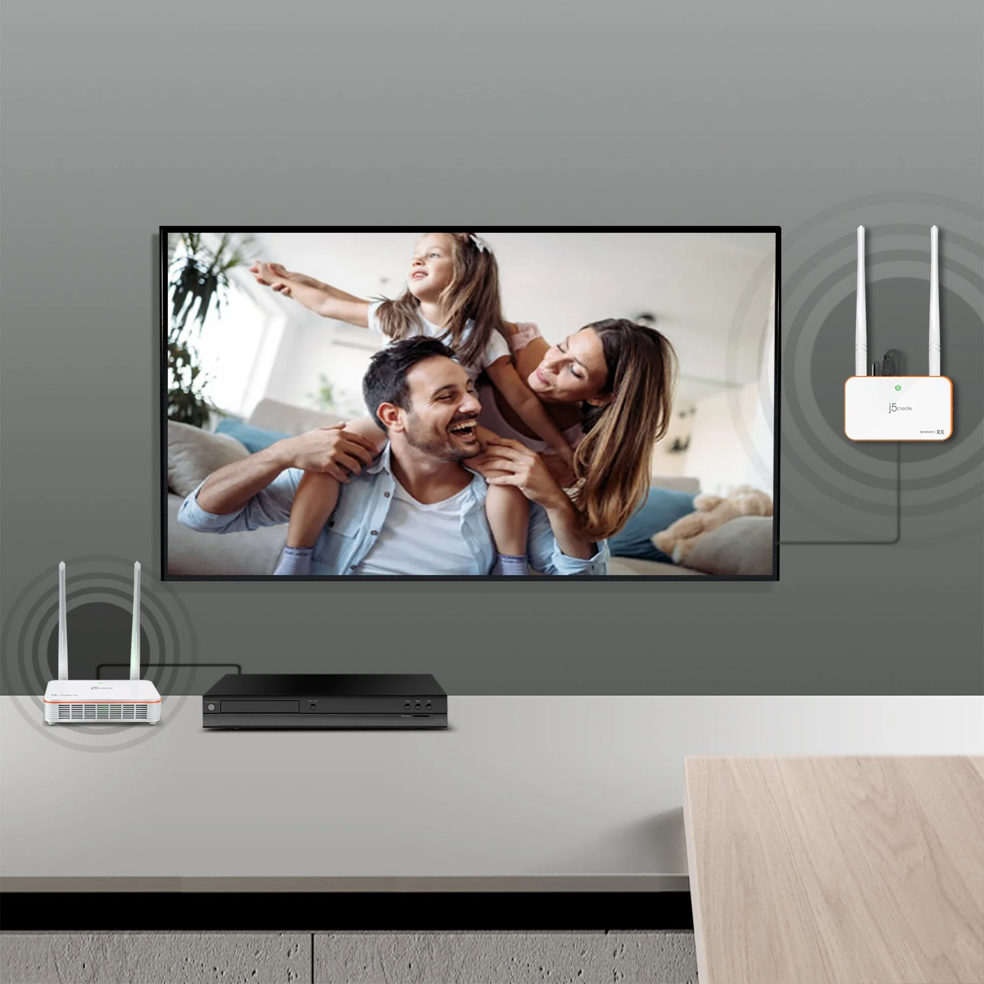 j5create Wireless Display HDMI Extender 1080p with IR 60m 1080p JVAW53