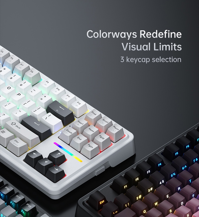 Machenike Wireless Gaming Keyboard ,Wired,Bluetooth,2.4G, Linear Silver Switches,4000 mAh battery, KG87