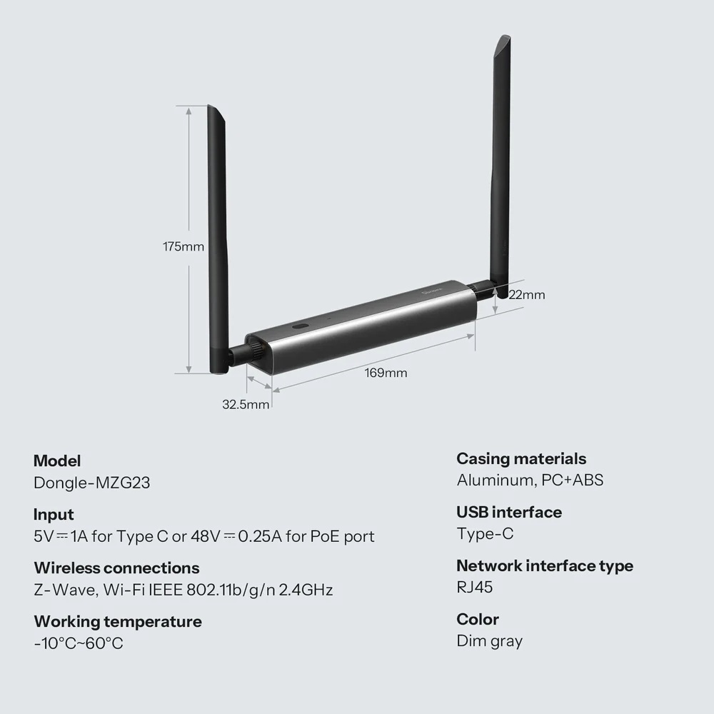 Sonoff Z-Wave 800 Dongle Max POE Dongle for Sonoff WiFi Devices Integration MZG23