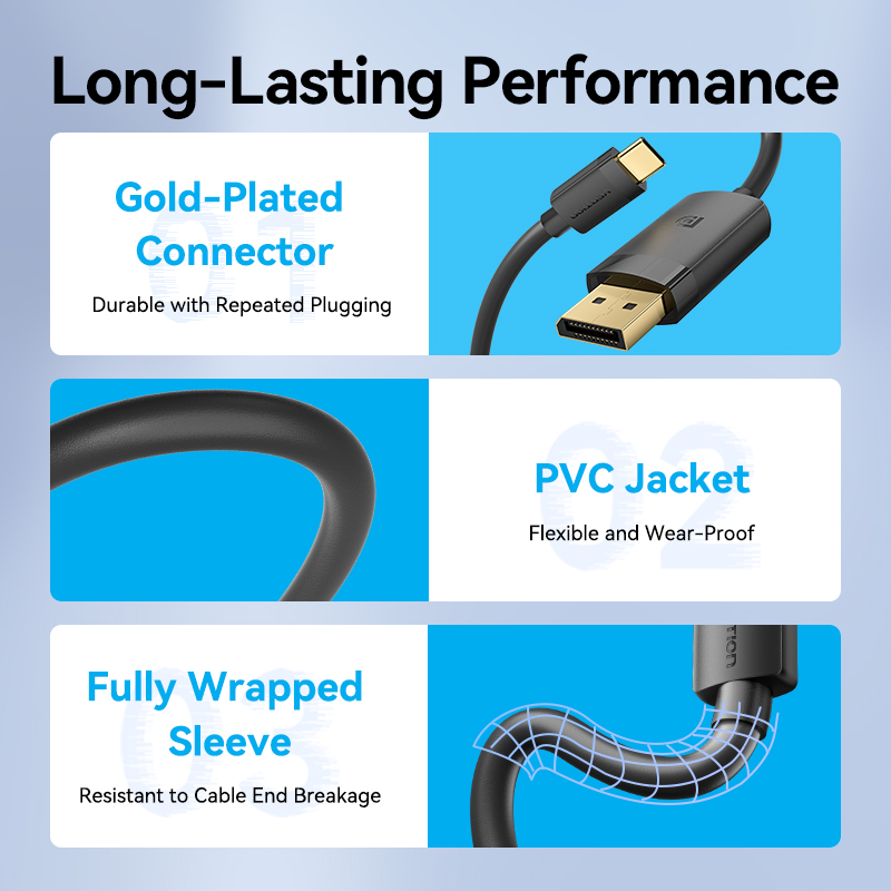 Vention Converter USB-C to DisplayPort Cable 4K60Hz 1.0m CRJBF