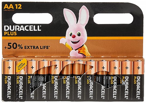 Duracell Alkaline AA 12pcs Batteries Plus