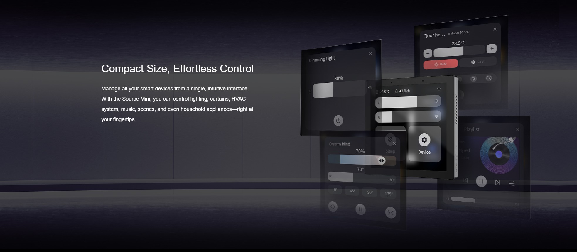 HDL Panel SOURCE Mini Panel 4" Touch Screen Black