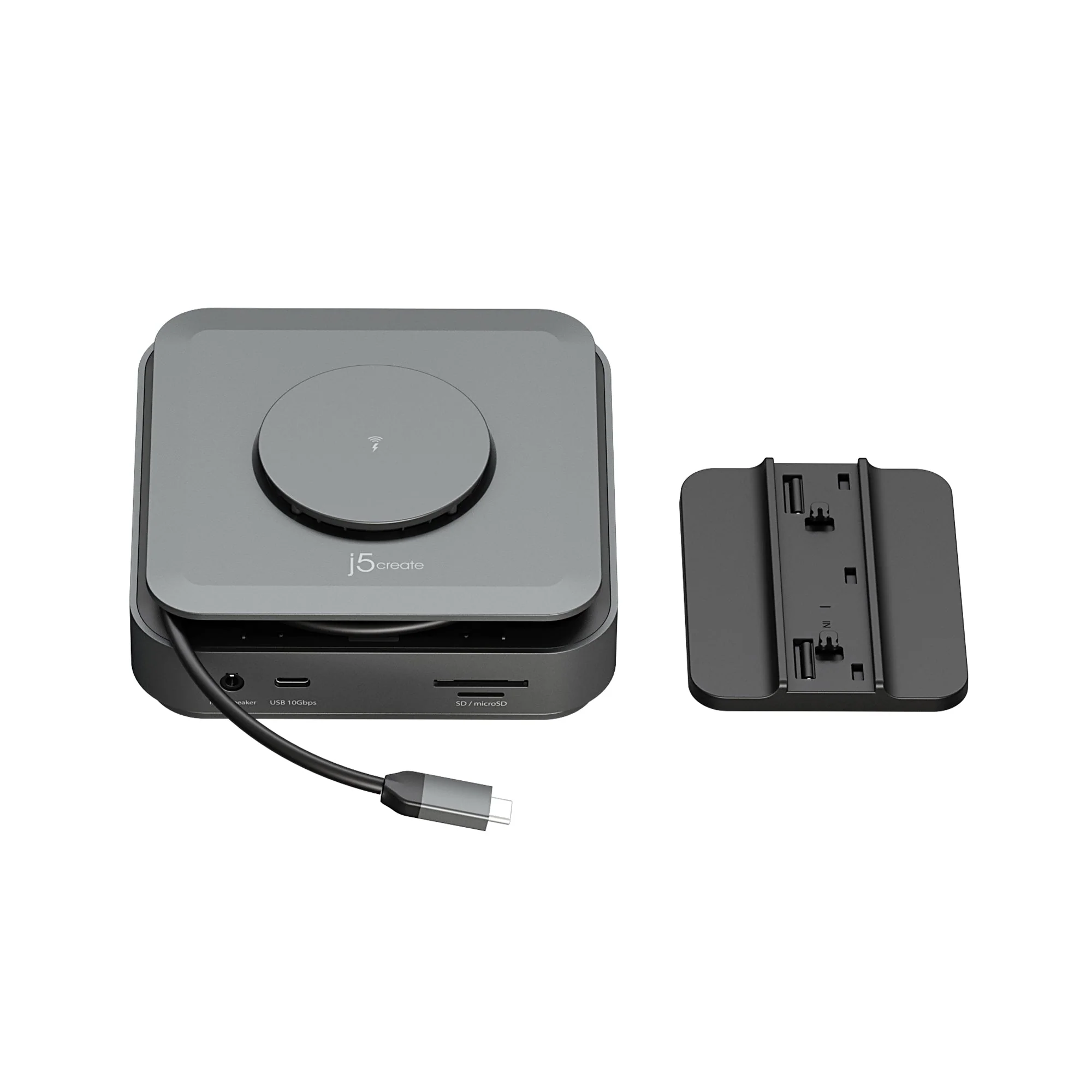 j5create Dock USB-C Dual Display 4K MST MacBookM3 HDMI/RJ45/SD/USB/PD + Wireless Charger JCD3199