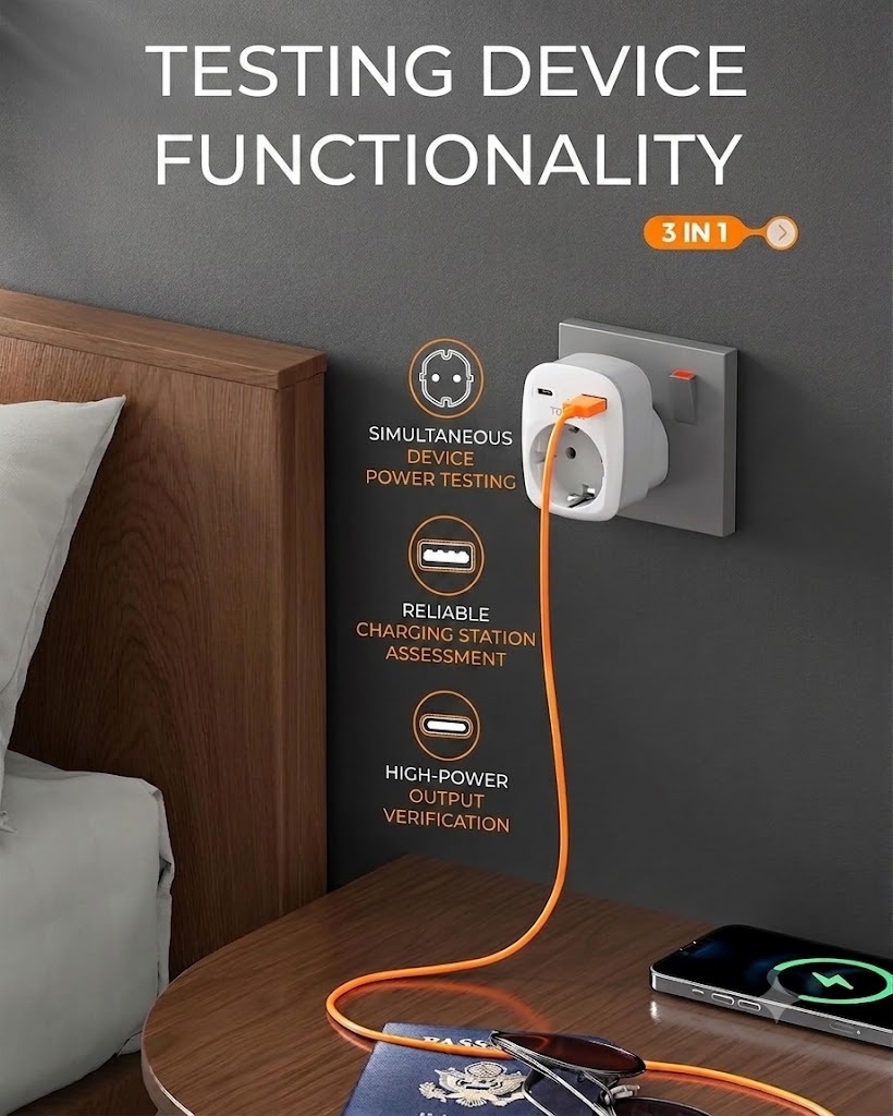 Tessan AC Plug Through 1-Gang 13A Schuko to UK Adaptor & 2xUSBA 12W TS-611-UK