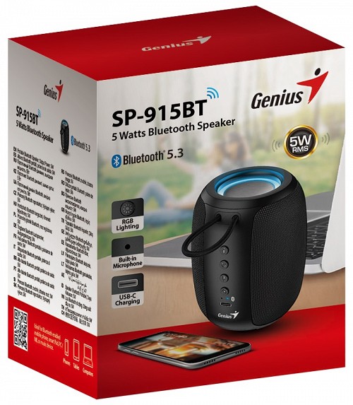 Genius Mobile Speaker Portable BT 5W SP-915BT Black