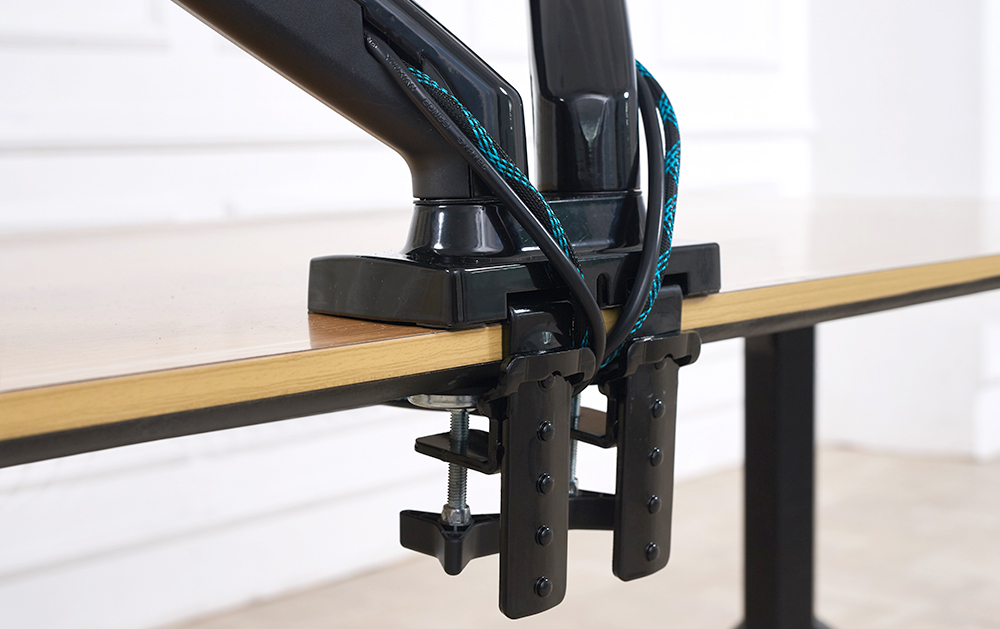 NBMounts F160 Gas Strut Desk Monitor Mount Dual Arms Black