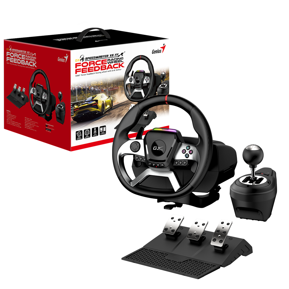 Genius Gaming Wheel Force Feeback for PC/PS4/Xbox One SpeedMaster X5 FF