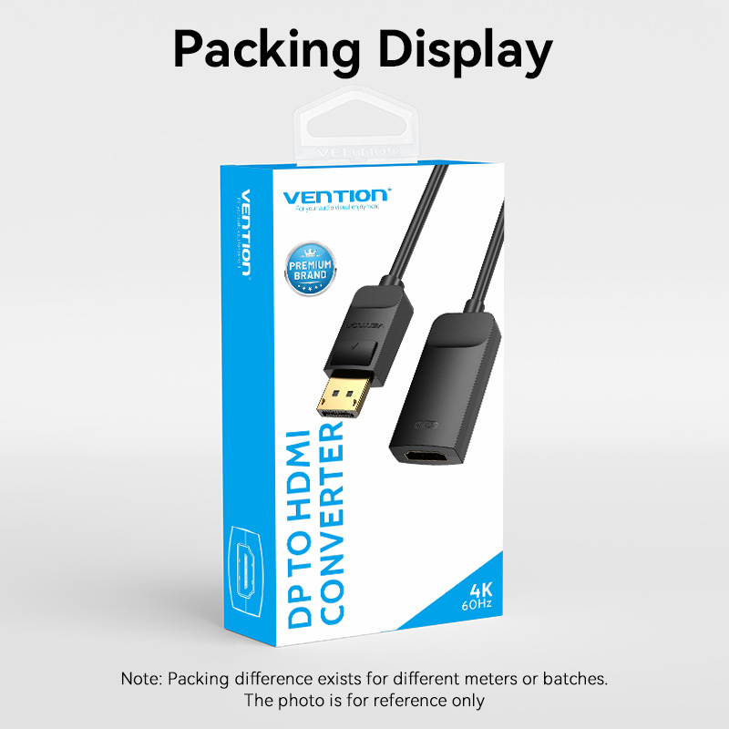 Vention DisplayPort to HDMI Adaptor Male to Female 4K60Hz 0.15M HBZBB