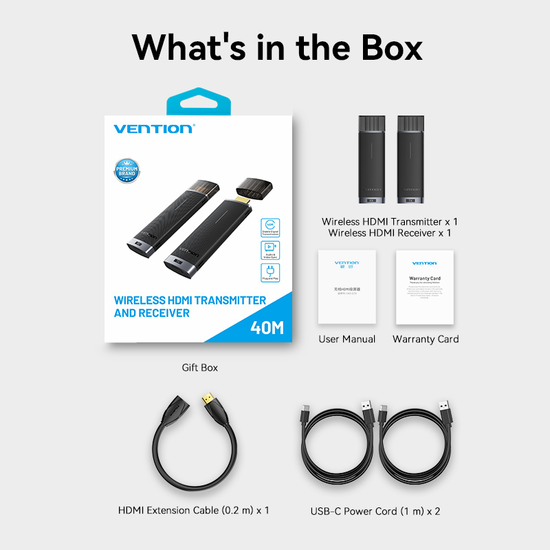 Vention HDMI Wireless Transmitter-Receiver Kit 5GHz 1080p ADCB0