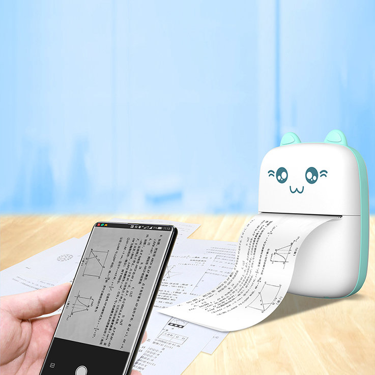 HURC9 mini cat thermal printer - blue (7 rolls included)