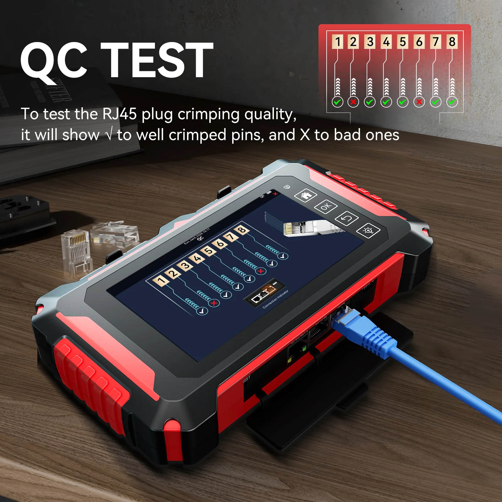 Noyafa Fiber & Network Tester with 150km OTDR, Full-protocol Network Analysis, PoE Testing, Ethernet Cable Verification, Multimeter NF-8607