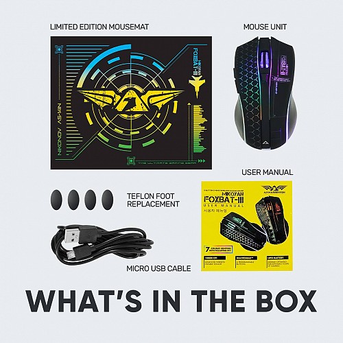 Armaggeddon Foxbat 3 Kevlar13 Pro-Gaming Wireless Rechargeable Mouse