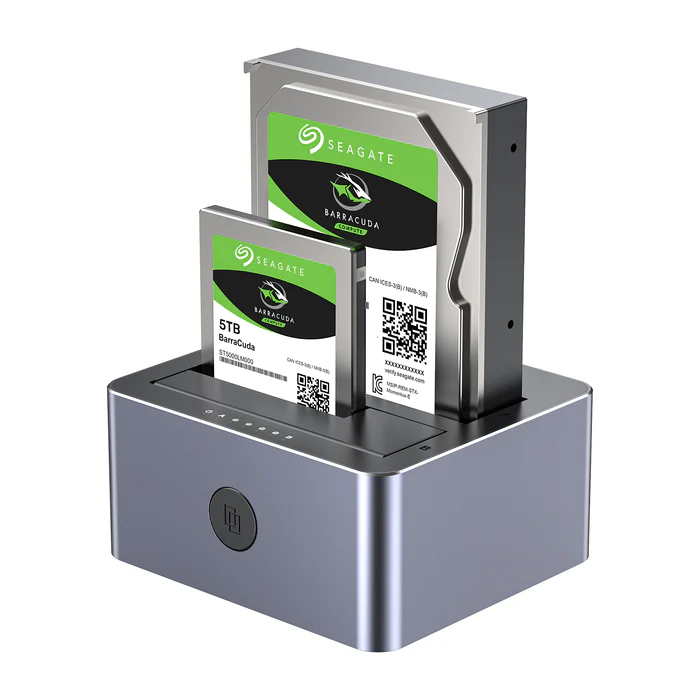 Unitek HDK SATA6G Dual Bay HDD Docking Station Alum 10Gbps Grey Y-3027 (UK)