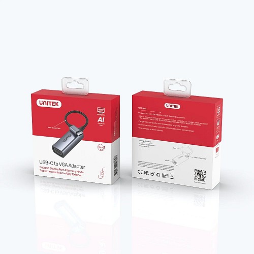 Unitek Converter USB-C to VGA Aluminium Braided V1413A